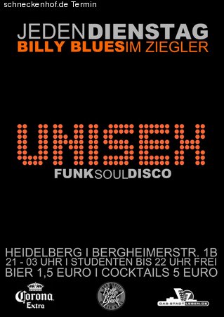 Unisex - die Studentenparty Werbeplakat