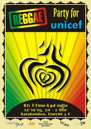 Reggae Party for Unicef Werbeplakat