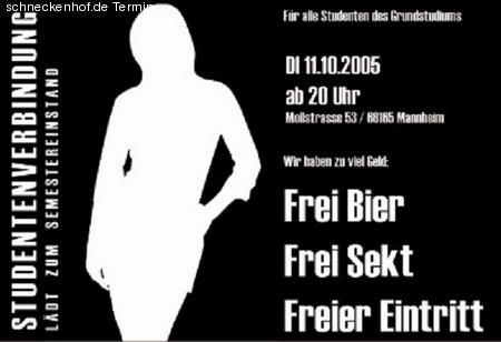 Semestereinstandsparty Werbeplakat