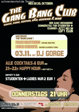 Gang Bang Club mit DJ Gorge Werbeplakat