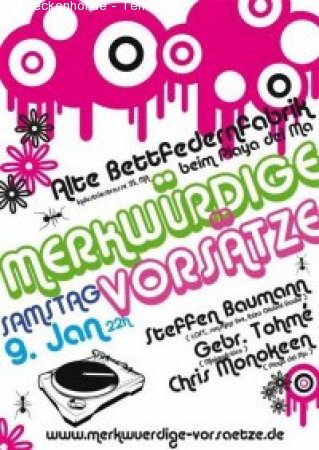 Merkwuerdige Vorsaetze Werbeplakat