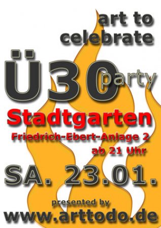 art to celebrate Ü30party Werbeplakat