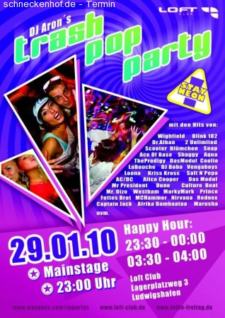 DJ Aron's Trash Pop Party Werbeplakat