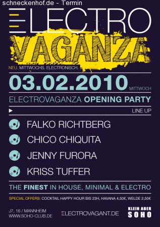 ELECTROVAGANZA Opening Party Werbeplakat