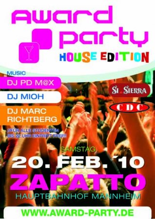 Award Party ::House Edition:: Werbeplakat
