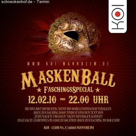 Maskenball - Faschingsspezial Werbeplakat