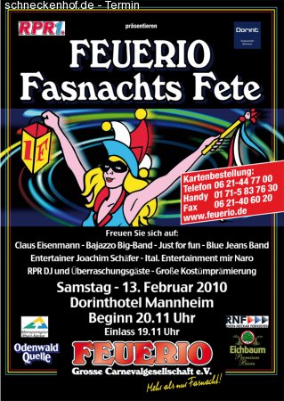 FEUERIO Fasnachts-Fete Werbeplakat