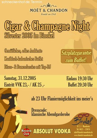 Cigar & Champagne Night Werbeplakat