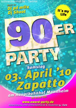 90er Party Werbeplakat