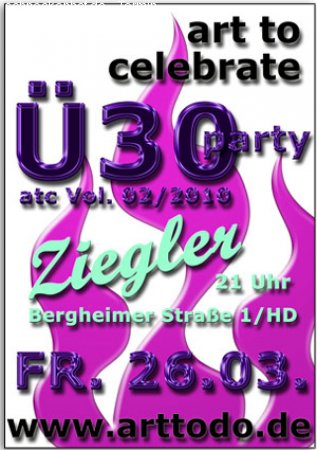 art to celebrate Ü30party Werbeplakat