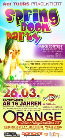 SPRING BOOM ABI PARTY Werbeplakat