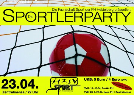 die PH Sportlerparty Werbeplakat