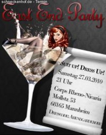 Suit Up! Dress Up! East End Party Werbeplakat