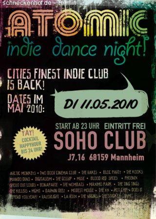 Atomic! Indie Dance Night Werbeplakat