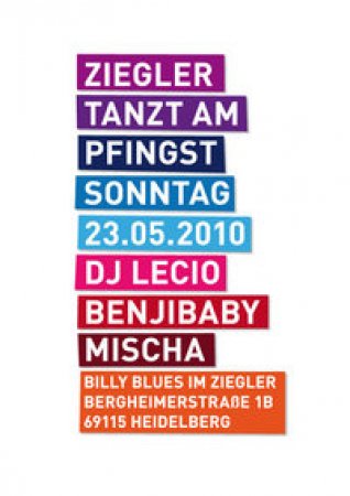 Ziegler tanzt am Pfingstsonntag Werbeplakat