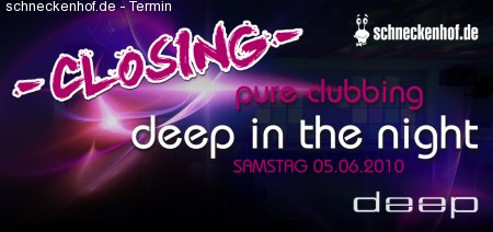 Pure Clubbing - DEEP in the Night Werbeplakat