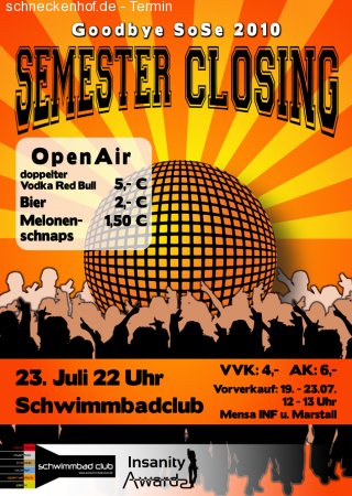Semester Closing Werbeplakat
