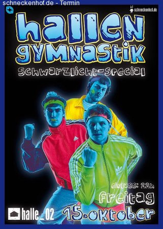 Hallengymnastik Schwarzlicht Werbeplakat