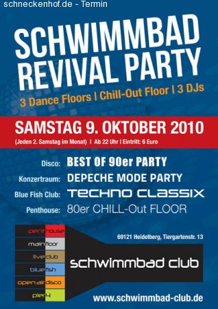 Schwimmbad Revival Party Werbeplakat