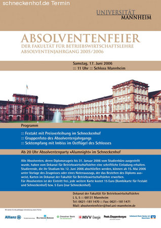 Absolventenfeier BWL Werbeplakat