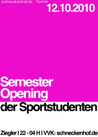 Semester Opening Sportstudis Werbeplakat