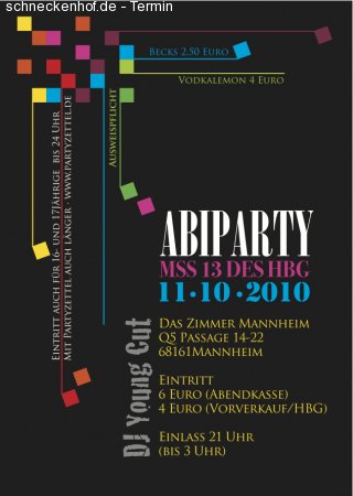Abiparty der MSS 13 des HBG Werbeplakat