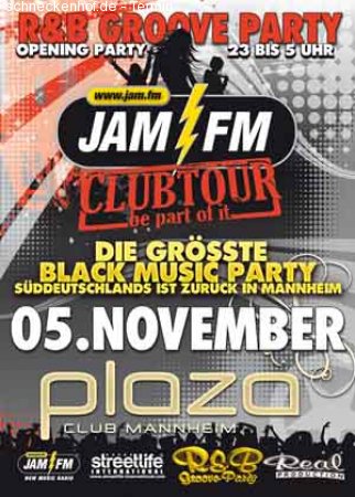 Jam Fm  präsentiert R&B Groove Werbeplakat