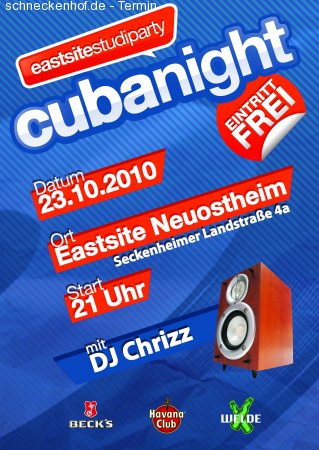 Eastsite Studiparty Cuba Night Werbeplakat