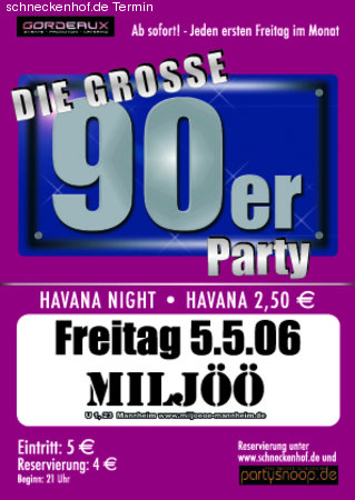 Die gro&szlig;e 90er Party Werbeplakat