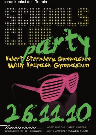 School's Club Party Werbeplakat