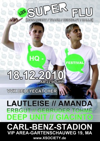 2. Hq-Festival mit Super Flu Werbeplakat
