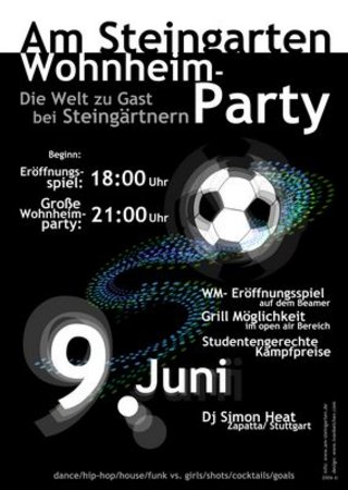 Wohnheimparty Werbeplakat
