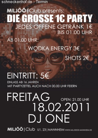 Die 1,-€ Party Werbeplakat