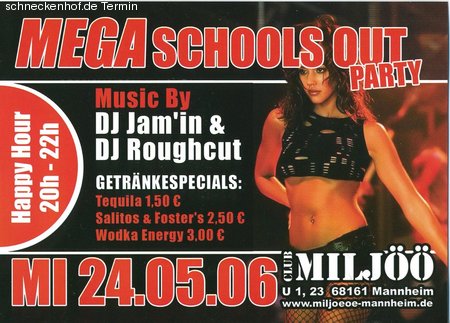 Schools out party Werbeplakat