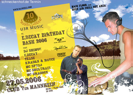 E.Decay B-Day Bash  Werbeplakat