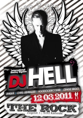 Dj Hell @ The Rock – Werbeplakat