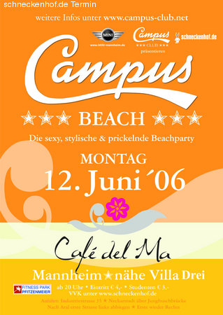 Community Treff- Campus Beach Werbeplakat