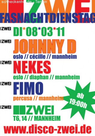 Fasnachtdienstag in der Zwei Werbeplakat