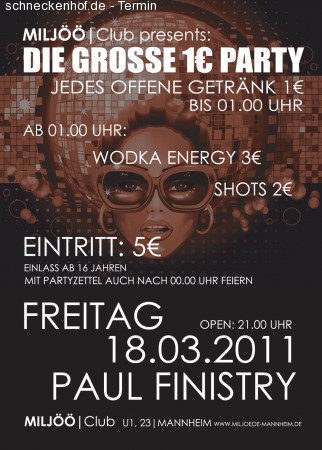 Die große 1,-€ Party Werbeplakat