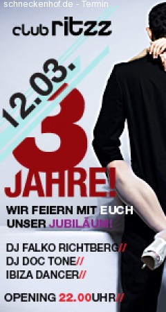 3 Jahre Club Ritzz Werbeplakat