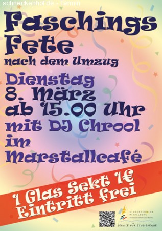 Faschingsparty nach dem Umzug Werbeplakat