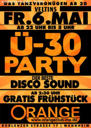 Die Mannheimer Ü30 Party Werbeplakat