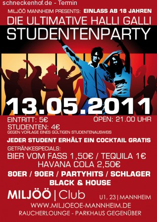 Die Halli Galli Studentenparty Werbeplakat