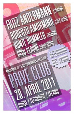 Technowiese! | Prive Club Werbeplakat