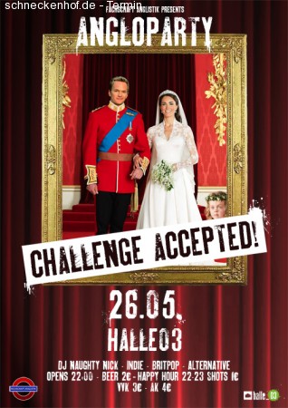 Angloparty - Challenge accepte Werbeplakat