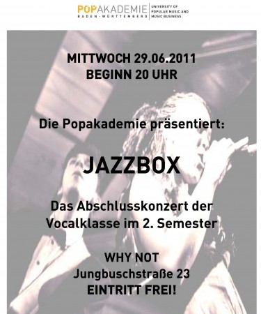 Abschlusskonzert Vocalklasse Werbeplakat