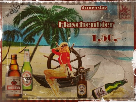 Flaschenbier 1,50,- Werbeplakat