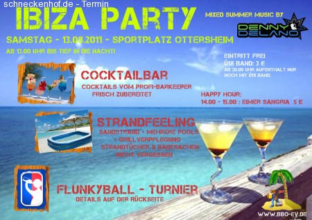 IbizaParty und FlunkyballCup Werbeplakat