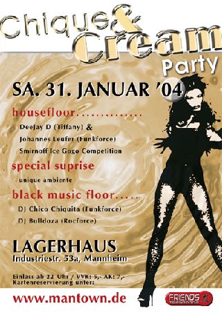 Chique & Cream Party Werbeplakat