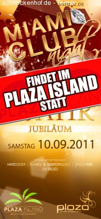 1 Jahr Miami Club Night Werbeplakat